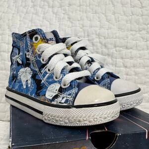 Kids Star Wars Skechers High Top Retro Cayden Starfighter Sneakers Boys Size 5